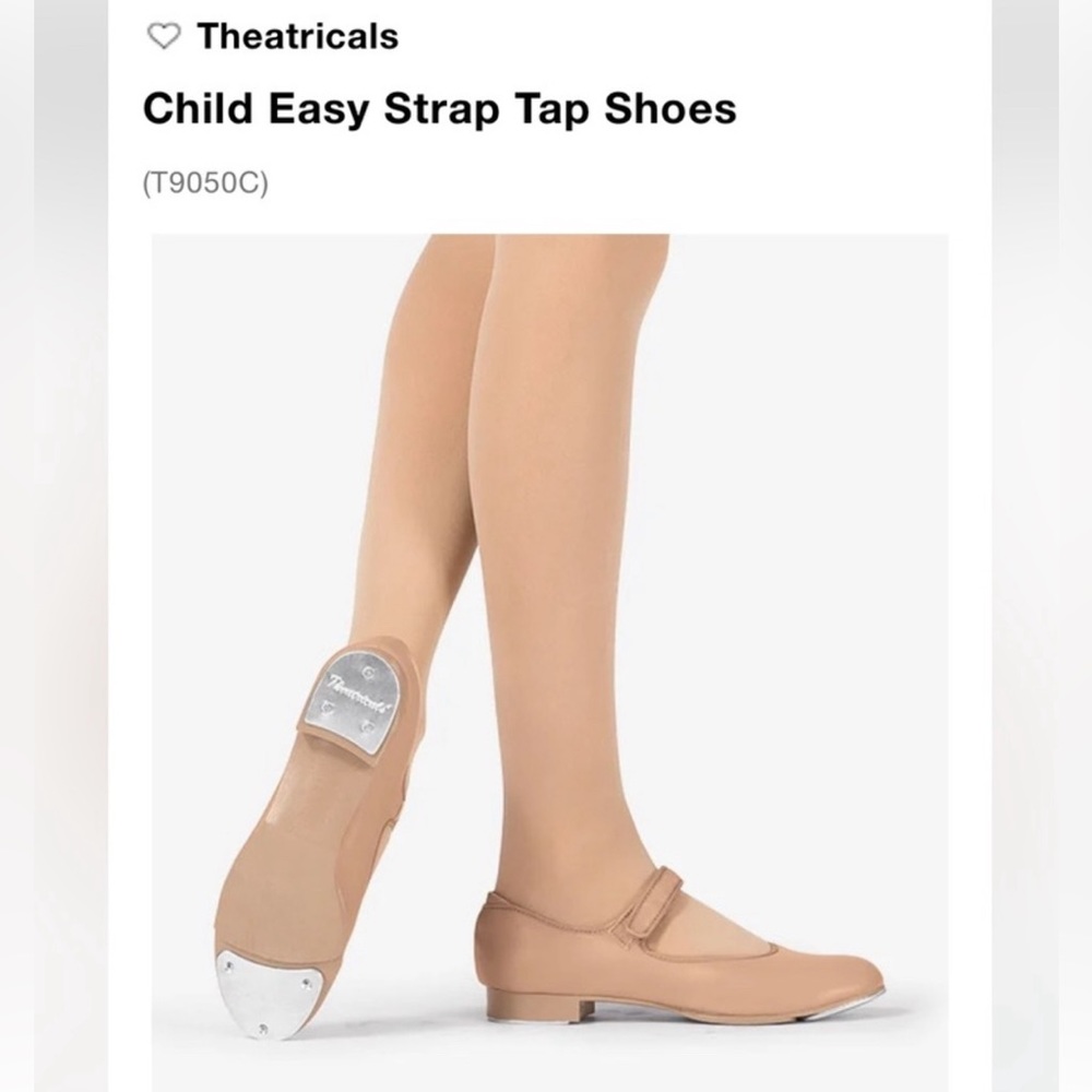 Theatricals Child size 10 Tan Mary Jane Velcro Tap Shoes